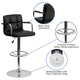 Black |#| Black Quilted Vinyl Adjustable Height Barstool with Arms and Chrome Base