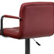 Burgundy |#| Burgundy Quilted Vinyl Adjustable Height Barstool with Arms and Chrome Base