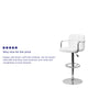 White |#| White Quilted Vinyl Adjustable Height Barstool with Arms and Chrome Base