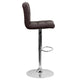 Brown |#| Contemporary Brown Quilted Vinyl Adjustable Height Barstool with Chrome Base