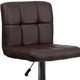 Brown |#| Contemporary Brown Quilted Vinyl Adjustable Height Barstool with Chrome Base