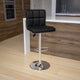Black |#| Contemporary Black Quilted Vinyl Adjustable Height Barstool with Chrome Base