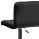 Black |#| Contemporary Black Quilted Vinyl Adjustable Height Barstool with Chrome Base