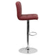 Burgundy |#| Contemporary Burgundy Quilted Vinyl Adjustable Height Barstool with Chrome Base