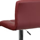 Burgundy |#| Contemporary Burgundy Quilted Vinyl Adjustable Height Barstool with Chrome Base