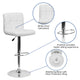 White |#| Contemporary White Quilted Vinyl Adjustable Height Barstool with Chrome Base