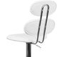 White |#| Contemporary White Vinyl Adjustable Barstool with Ellipse Back and Chrome Base