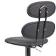 Gray |#| Contemporary Gray Vinyl Adjustable Barstool with Ellipse Back and Chrome Base