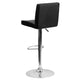 Black |#| Black Vinyl Adjustable Height Barstool with Panel Back and Chrome Base