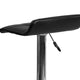 Black |#| Black Vinyl Adjustable Height Barstool with Quilted Wave Seat and Chrome Base