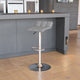 Gray |#| Gray Vinyl Adjustable Height Barstool with Quilted Wave Seat and Chrome Base