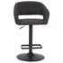 Contemporary Vinyl Adjustable Height Barstool with Rounded Mid-Back