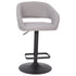 Contemporary Vinyl Adjustable Height Barstool with Rounded Mid-Back