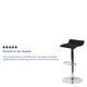 Black |#| Black Vinyl Adjustable Height Barstool with Solid Wave Seat and Chrome Base