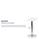 White |#| White Vinyl Adjustable Height Barstool with Solid Wave Seat and Chrome Base