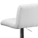 White |#| White Vinyl Adjustable Barstool with Vertical Stitch Back/Seat and Chrome Base