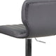 Gray Vinyl |#| Gray Vinyl Adjustable Height Barstool w/ Vertical Stitch Back & Chrome Base