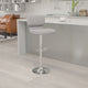 Gray Fabric |#| Gray Fabric Adjustable Height Barstool w/ Vertical Stitch Back & Chrome Base