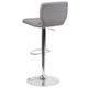 Gray Fabric |#| Gray Fabric Adjustable Height Barstool w/ Vertical Stitch Back & Chrome Base
