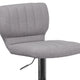 Gray Fabric |#| Gray Fabric Adjustable Height Barstool w/ Vertical Stitch Back & Chrome Base