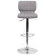 Gray Fabric |#| Gray Fabric Adjustable Height Barstool w/ Vertical Stitch Back & Chrome Base