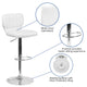 White Vinyl |#| White Vinyl Adjustable Height Barstool w/ Vertical Stitch Back & Chrome Base