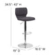 Charcoal Fabric |#| Charcoal Fabric Adjustable Height Barstool w/ Vertical Stitch Back & Chrome Base