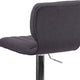 Charcoal Fabric |#| Charcoal Fabric Adjustable Height Barstool w/ Vertical Stitch Back & Chrome Base