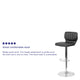 Black Vinyl |#| Black Vinyl Adjustable Height Barstool w/ Vertical Stitch Back & Chrome Base