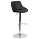 Black |#| Contemporary Black Vinyl Bucket Seat Adjustable Height Barstool with Chrome Base