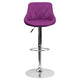 Purple |#| Purple Vinyl Bucket Seat Adjustable Height Barstool with Diamond Pattern Back