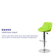 Green |#| Green Vinyl Bucket Seat Adjustable Height Barstool with Diamond Pattern Back