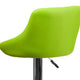 Green |#| Green Vinyl Bucket Seat Adjustable Height Barstool with Diamond Pattern Back