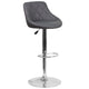 Gray |#| Contemporary Gray Vinyl Bucket Seat Adjustable Height Barstool with Chrome Base