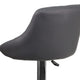 Gray |#| Contemporary Gray Vinyl Bucket Seat Adjustable Height Barstool with Chrome Base