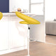 Yellow |#| Yellow Vinyl Rounded Orbit-Style Back Adjustable Height Barstool w/ Chrome Base