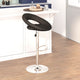 Black |#| Black Vinyl Rounded Orbit-Style Back Adjustable Height Barstool w/ Chrome Base