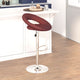 Burgundy |#| Burg Vinyl Rounded Orbit-Style Back Adjustable Height Barstool w/ Chrome Base