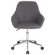 Dark Gray Fabric |#| Home & Office Dark Gray Fabric upholstered Mid-Back Swivel Chair