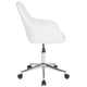 White LeatherSoft |#| Home & Office Mid-Back White LeatherSoft Upholstered Swivel Chair