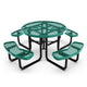 Green |#| Commercial 46 Inch Round Expanded Mesh Metal Picnic Table with Anchors - Green
