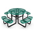 Creekside Outdoor Picnic Table with Commercial Heavy Gauge Expanded Metal Mesh Seats and Top with Umbrella Hole, Steel Frame, Ground Anchors