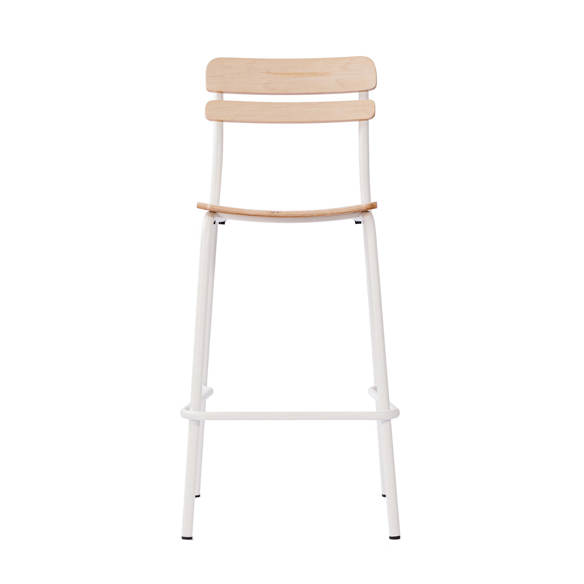 Antique White |#| Commercial Solid Wood Bar Stool with White Frame and Antique White Finish
