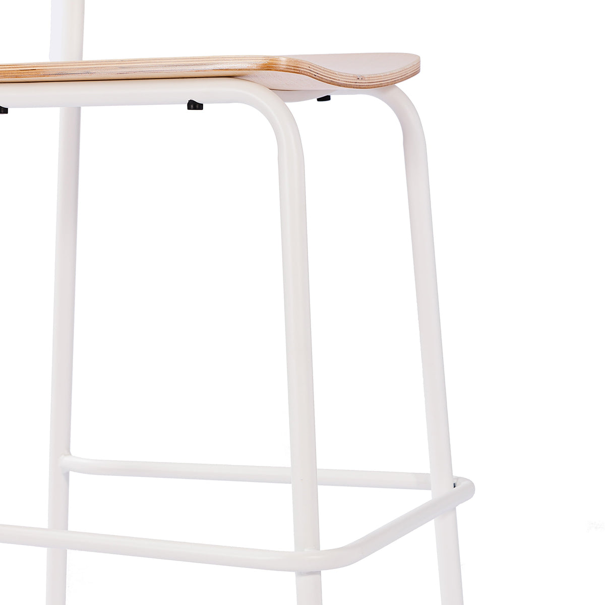 Antique White |#| Commercial Solid Wood Bar Stool with White Frame and Antique White Finish