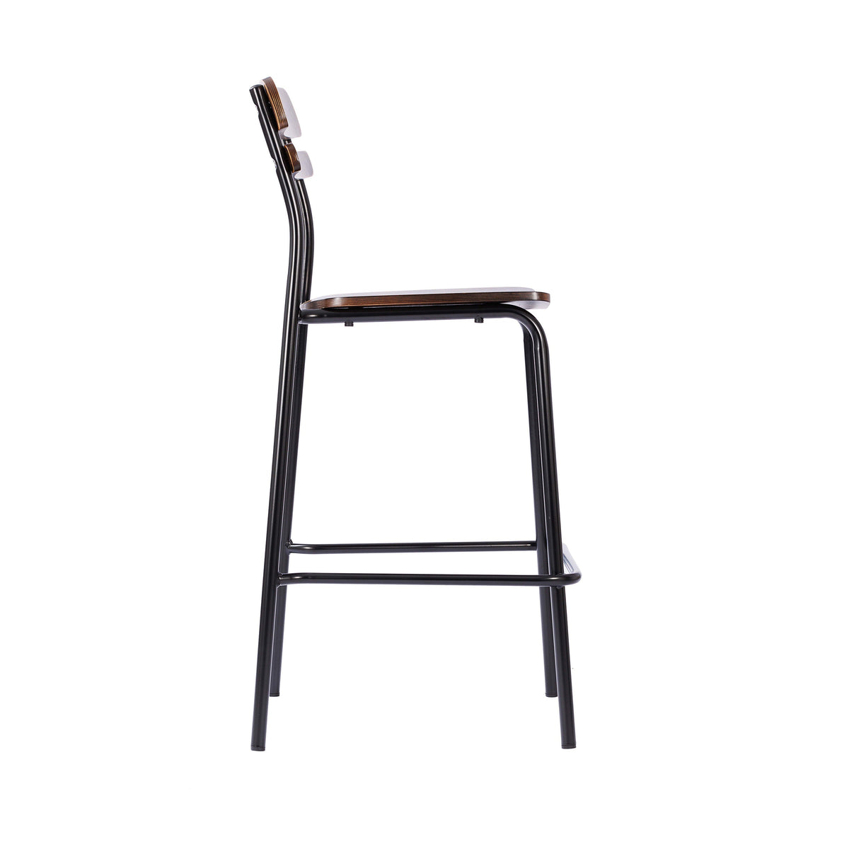 Antique Copper |#| Commercial Solid Wood Bar Stool with Black Frame and Antique Copper Finish