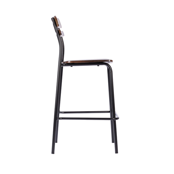 Antique Copper |#| Commercial Solid Wood Bar Stool with Black Frame and Antique Copper Finish
