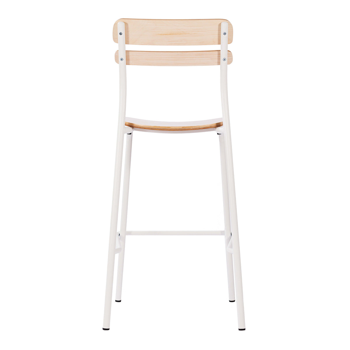Antique White |#| Commercial Solid Wood Bar Stool with White Frame and Antique White Finish