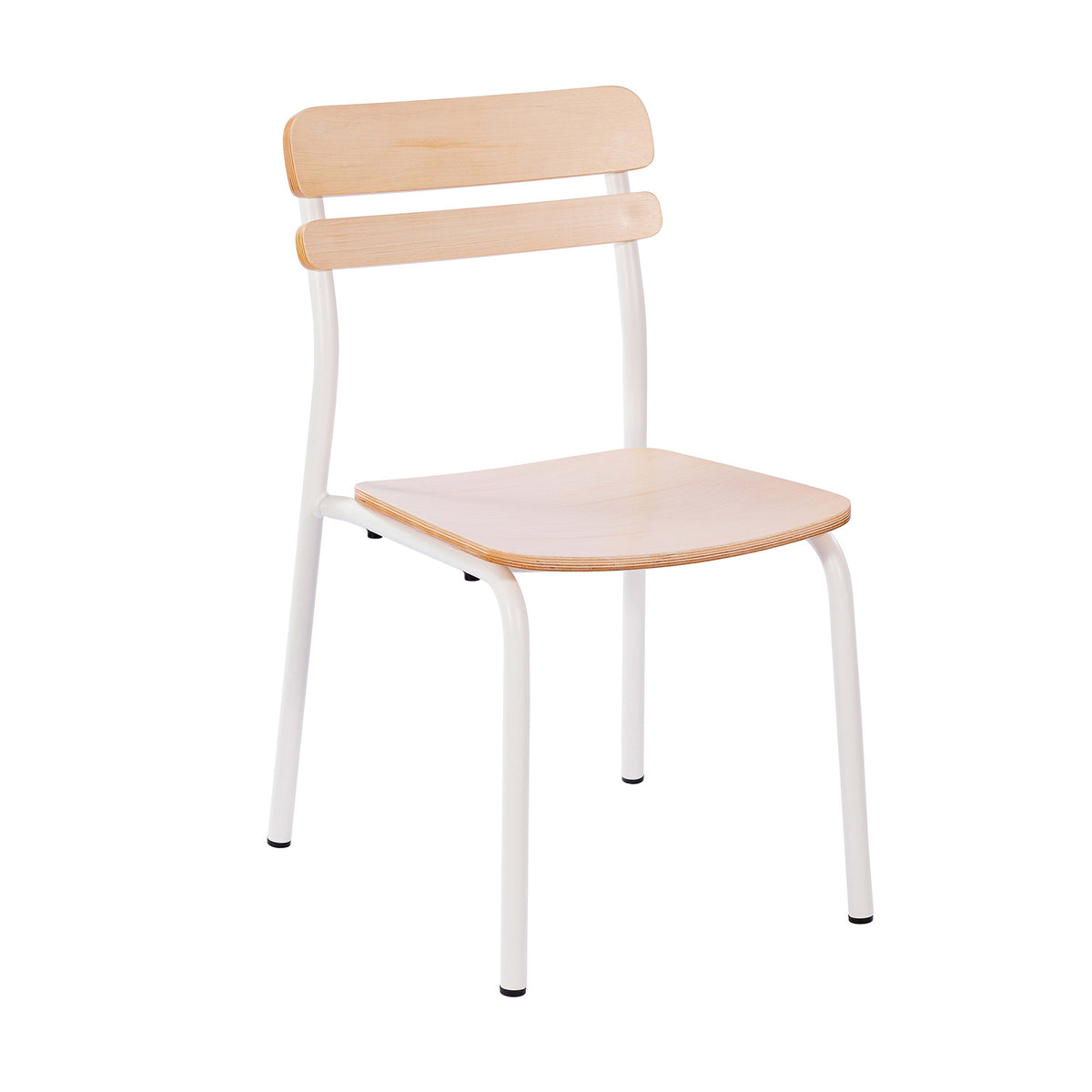 Antique White |#| Commercial Solid Wood Dining Chair with White Frame and Antique White Finish