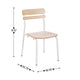 Antique White |#| Commercial Solid Wood Dining Chair with White Frame and Antique White Finish