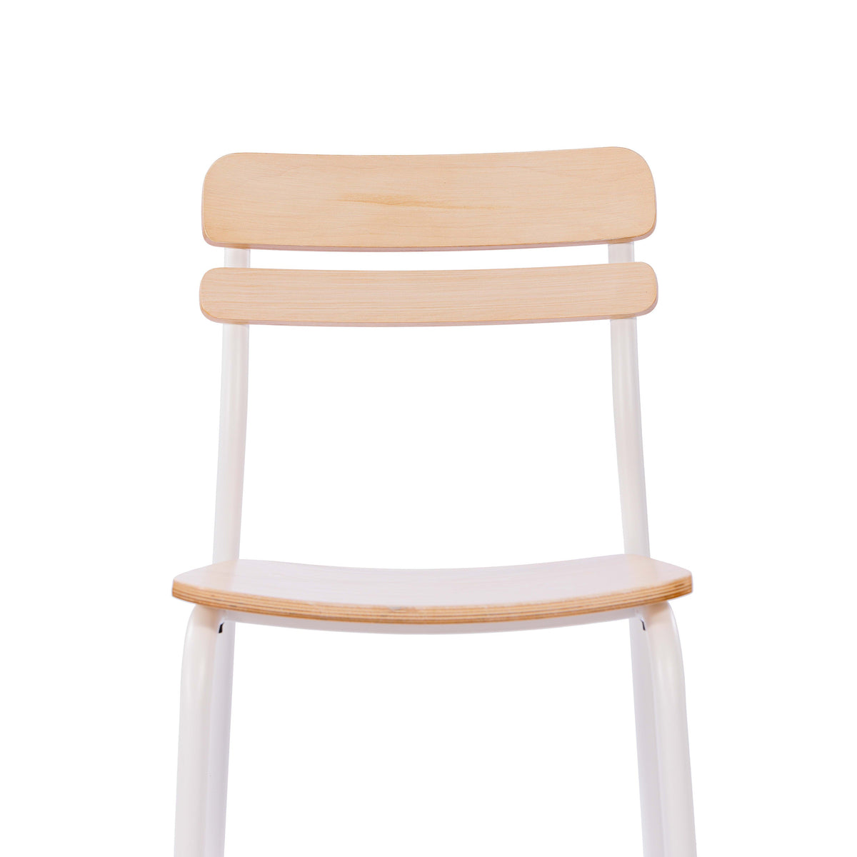 Antique White |#| Commercial Solid Wood Dining Chair with White Frame and Antique White Finish